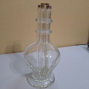 Vintage Czechoslovakia 4 Chamber Glass Decanter Fait Main Style Multi Spout Bott